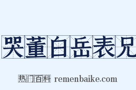 哭董白岳表兄是什么意思的图片